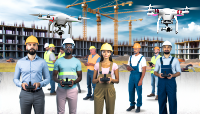 alt_text: A vibrant cover illustrating automation in construction, featuring tech-savvy contractors and drones.