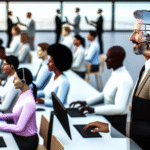 alt_text: A modern office scene showing diverse professionals efficiently automating client onboarding with technology.