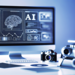 alt_text: A sleek workspace showcasing AI analytics and organized workflows, conveying efficiency and innovation.