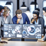 alt_text: Diverse professionals collaborate in a modern office on a CRM dashboard, showcasing strategies.