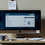 alt_text: Modern workspace with a CRM dashboard, checklist, coffee, and notes, symbolizing effective setup.