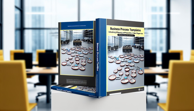 alt_text: Ebook cover for 'Business Process Templates' featuring flowcharts, a modern office, and bold title.