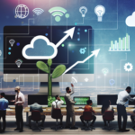 alt_text: Cover image depicting SMB digital transformation with tech symbols, diverse teams, and growth visuals.