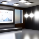 alt_text: A sleek digital dashboard showcasing performance metrics and graphs in a modern office setting.