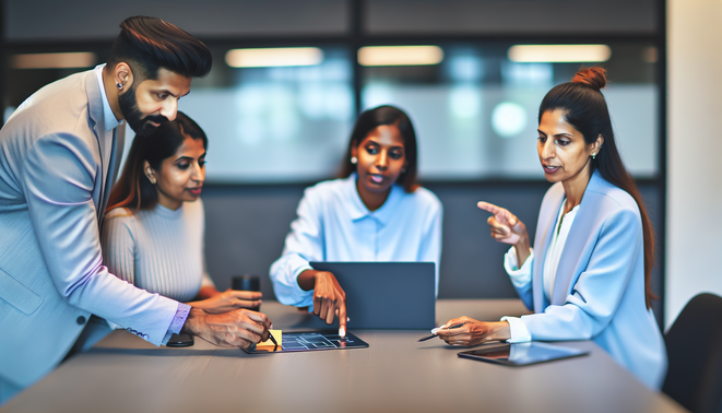 alt_text: A sleek office scene showcasing diverse professionals collaborating on client onboarding automation.
