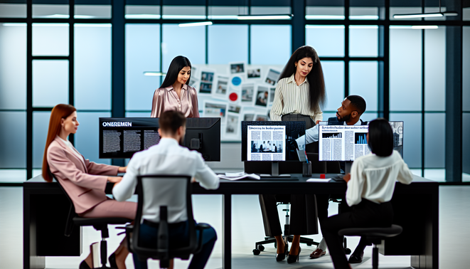 alt_text: A modern office with diverse professionals collaborating, showcasing streamlined business processes and innovation.